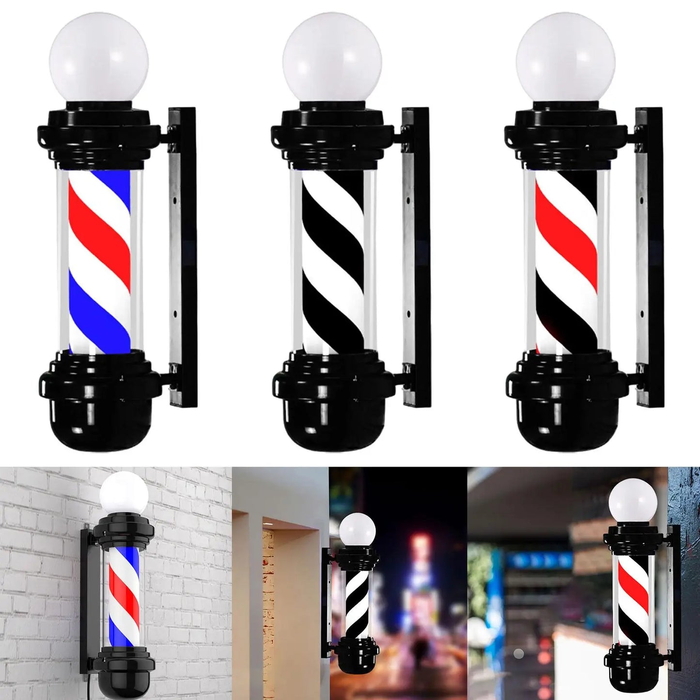 23.6 inch Barber Pole Light Classic Signs Barber Shop Open Sign for Outside
