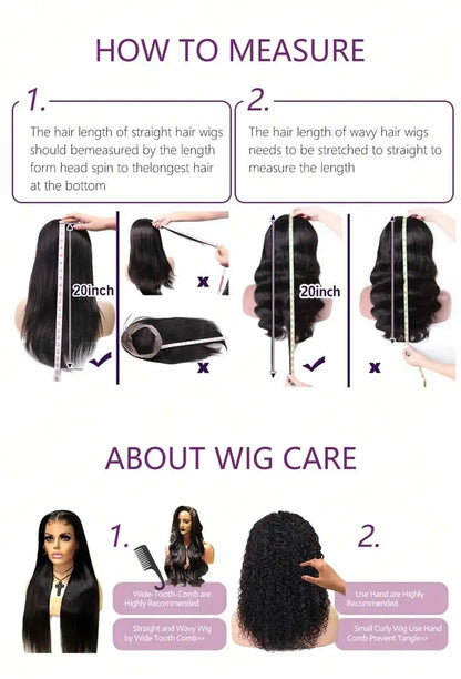 13x4 13x6 HD Lace Frontal 5x5 Closure Wigs | 40 42 Inch Bone Straight Glueless Human Hair Wigs