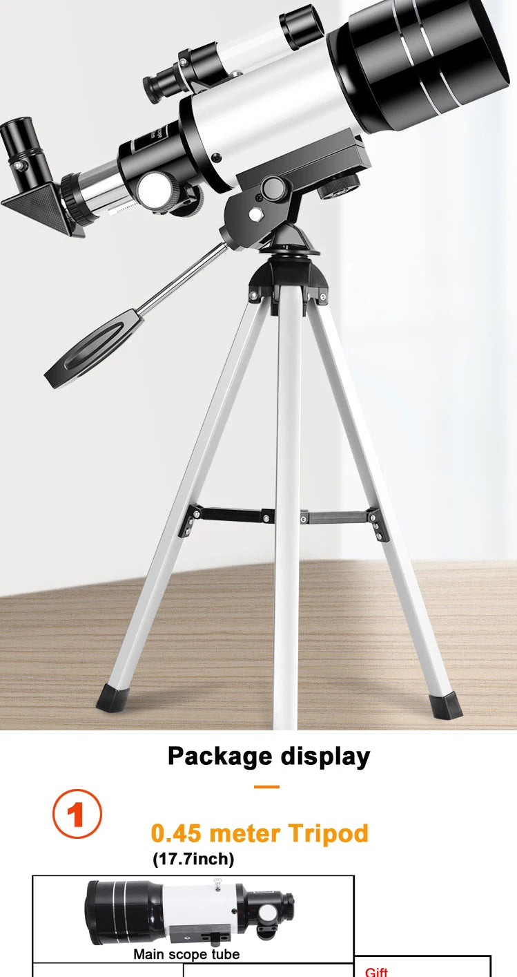Professional Astronomical Telescope F30070 Monocular 150 Times Zoom HD Night Vision  View Moon Star  AZM70300 Stargazing