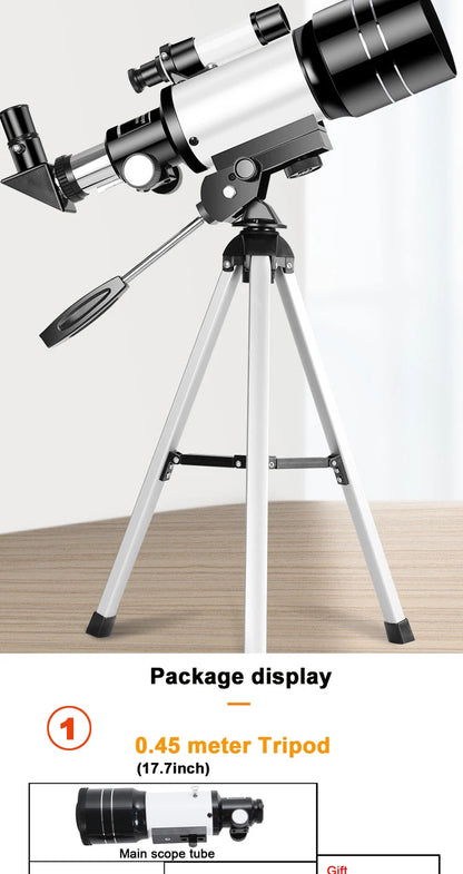 Professional Astronomical Telescope F30070 Monocular 150 Times Zoom HD Night Vision  View Moon Star  AZM70300 Stargazing