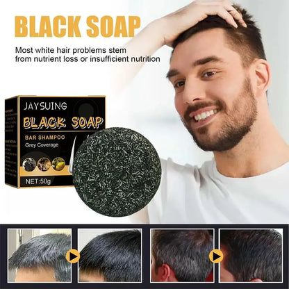1/3pcs Polygonum Multiflorum Black Hair Soap White Hair Repair Soap Hair Care Nourishing Anti Dandruff Natural Hair Dye Soap