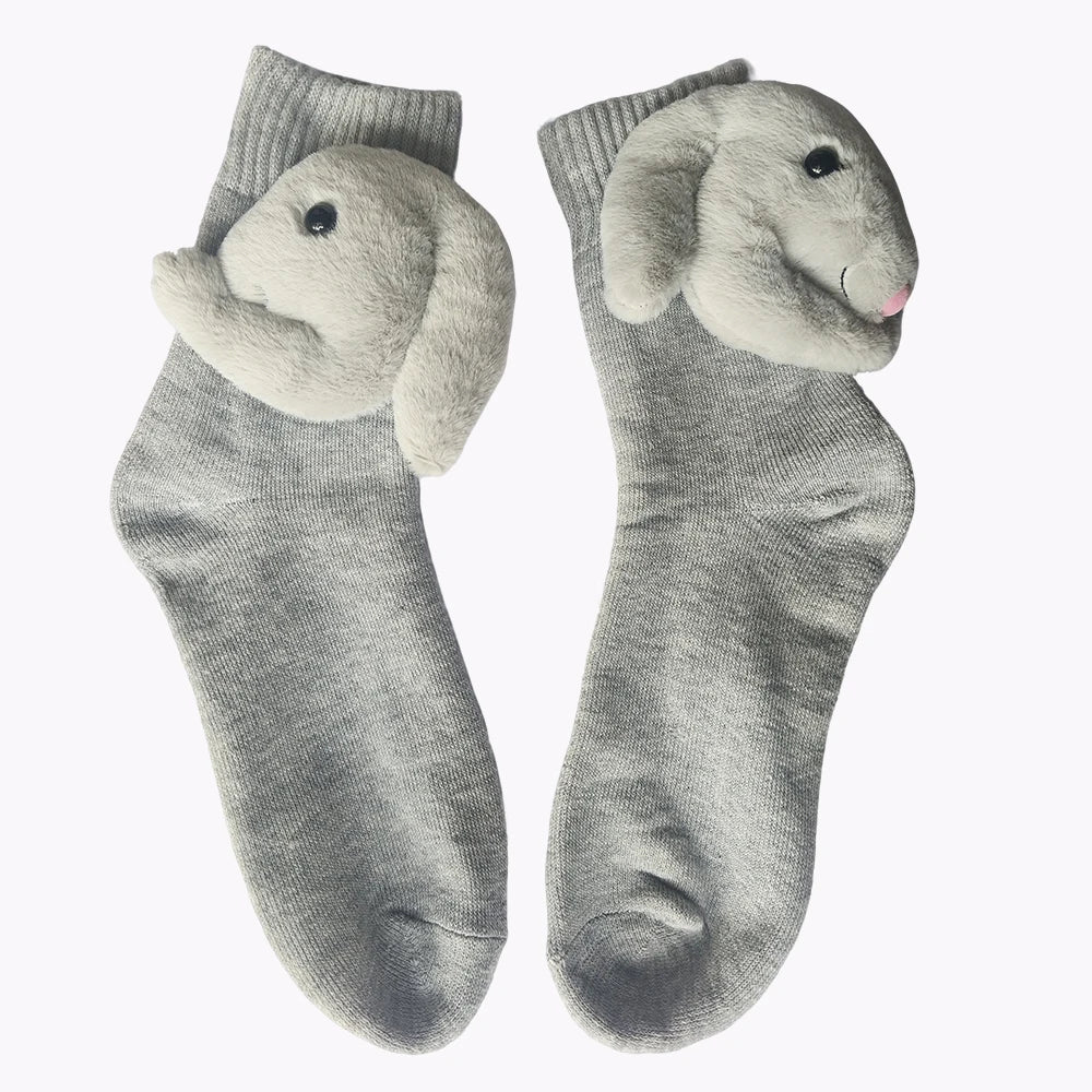3D Knitted Animal Cute Socks Cozy Fuzzy Thick Warm Plush Socks for Women Teens Kids Home Winter Holiday Christmas Gift