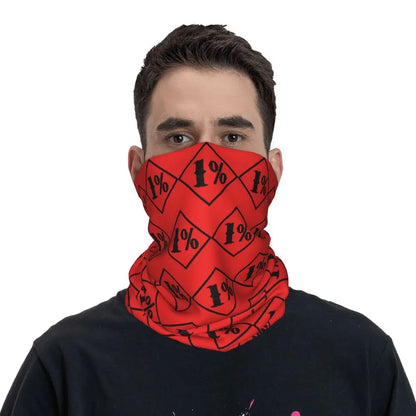 One Percenter 1% Bandana Neck Gaiter Printed Motorcycle Club Biker Wrap Scarf Multifunctional Headwear Outdoor Unisex Adult