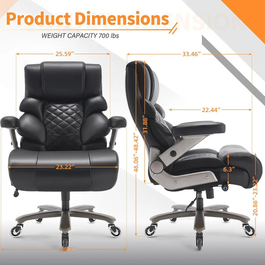 700lbs Big and Tall Office Chair-Large Computer Chair with Adjustable Lumbar Support 3D Flip Arms Plus Size Wheels,, Customized