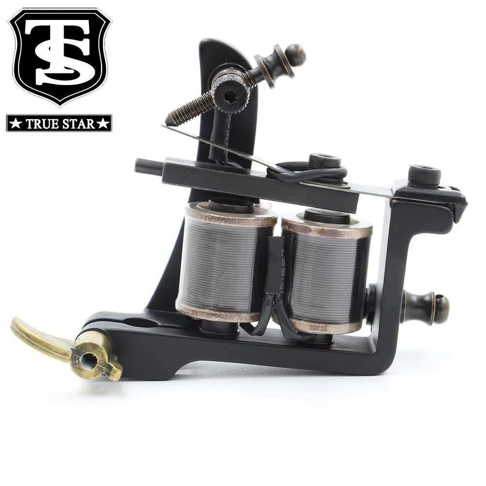TRUE STAR Newest 10 Wrap Coils Hand-assembled Tattoo Machine Gun For Liner Shader Cast-iron Tattoo Machines