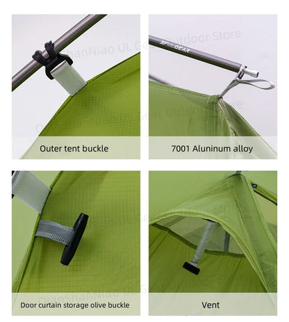 3F UL GEAR Taiji 1 Tent Outdoor Camping 1 Person Tent Ultralight 15D Nylon Tent Waterproof Hiking Mountaineering