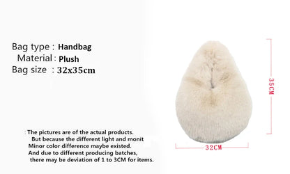 Winter Shoulder Bags Casual Furry for Women Solid Color Soft Plush Ladies Clutch Purse Handbags Lightweight Female Hobos Bag