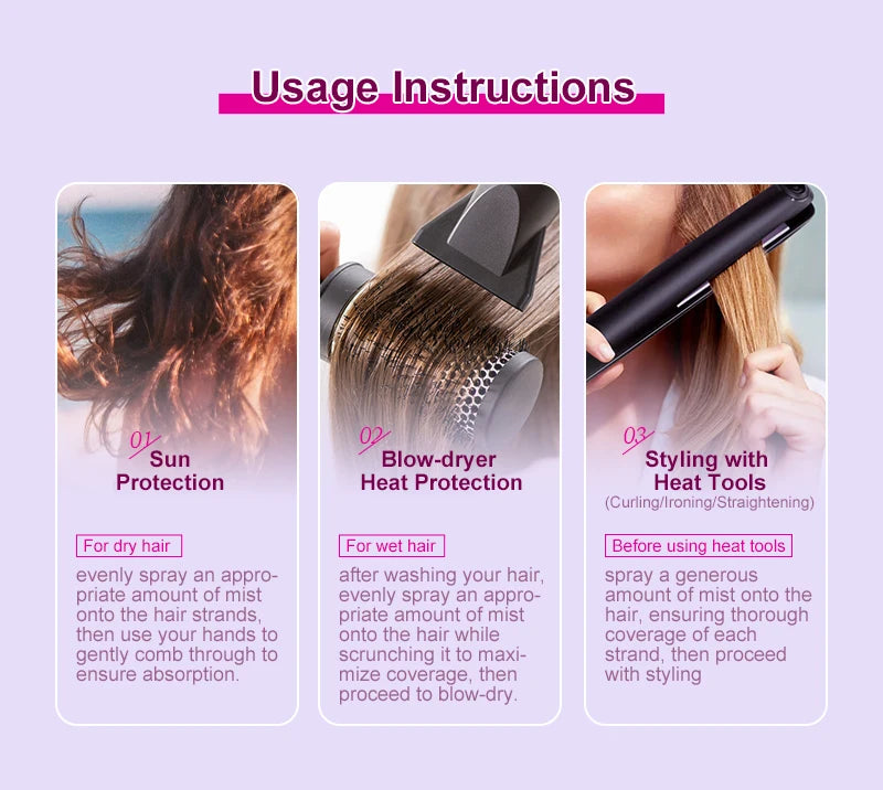 PURC Argan Oil Heat Protection Spray Smoothing Prevent Frizz Dry Hair Treatment Professional Hair Care Products