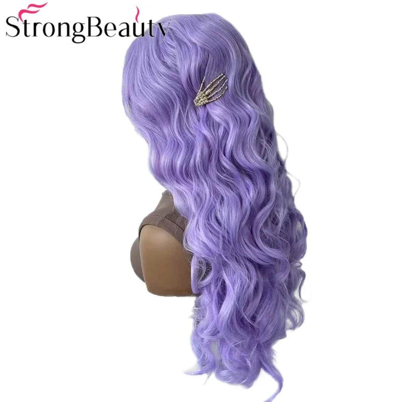 StrongBeauty Long Lace Front Wigs Synthetic Wavy Women Wig Heat Resistant Hair