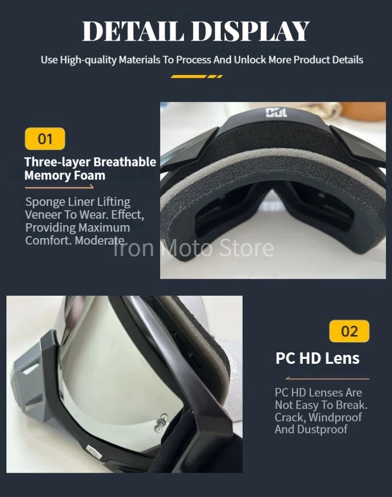 Men Motorcycle Glasses Dirt Bike MX Goggles Anti-fog HD Lens Motocross Enduro Sunglasses Windproof Ski Goggles Factory Wholesale