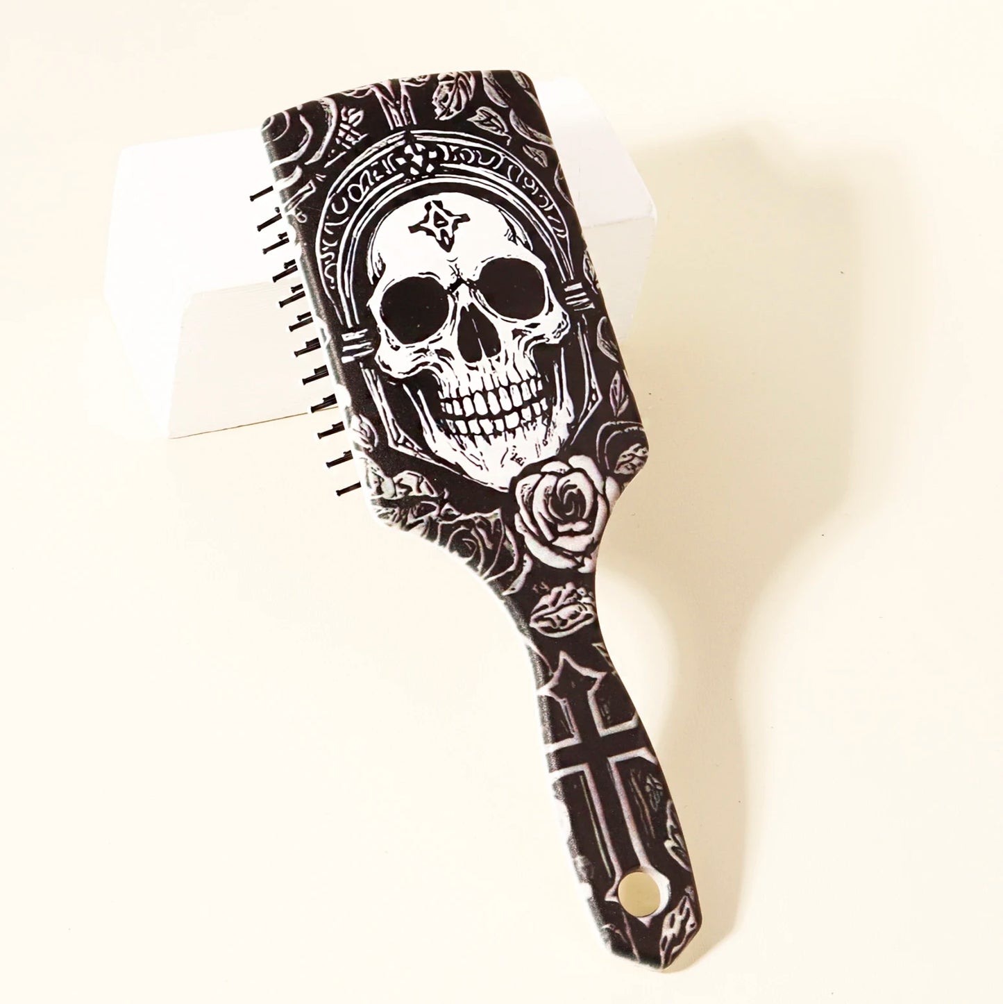 1piece skeleton and flower patterned air cushion comb - massage exfoliating comb, ABS plastic handle,Special for real hair wigs