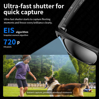 LIGE AI Camera Glasses Wireless Smart Sunglasses with Camera Bluetooth Call Music Glasses Video Sound Recording Antiblue Glasees