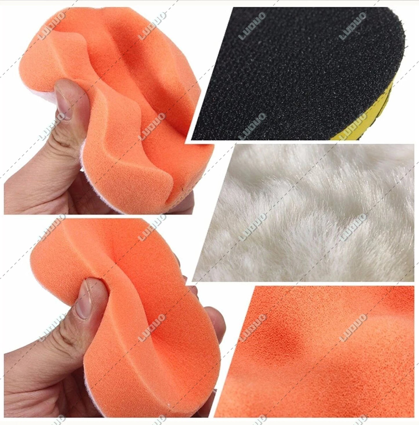3/4/5/6 inch Car Detailing Polishing Buffing Sponge Wool Pad Headlight Restoration Sandpaper For Sanding Waxing Cleaning Washing