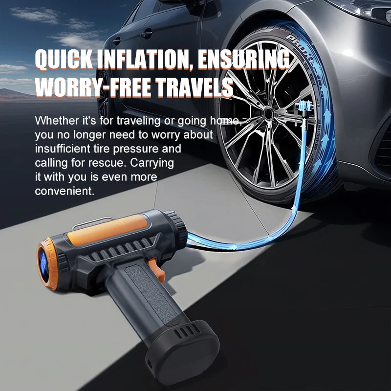 Portable 12V Car Tyre Inflator with Dual-Cylinder Design Air Pressure: 150 PSI Suitable for All Vehicles Outdoor Tyre Emergency