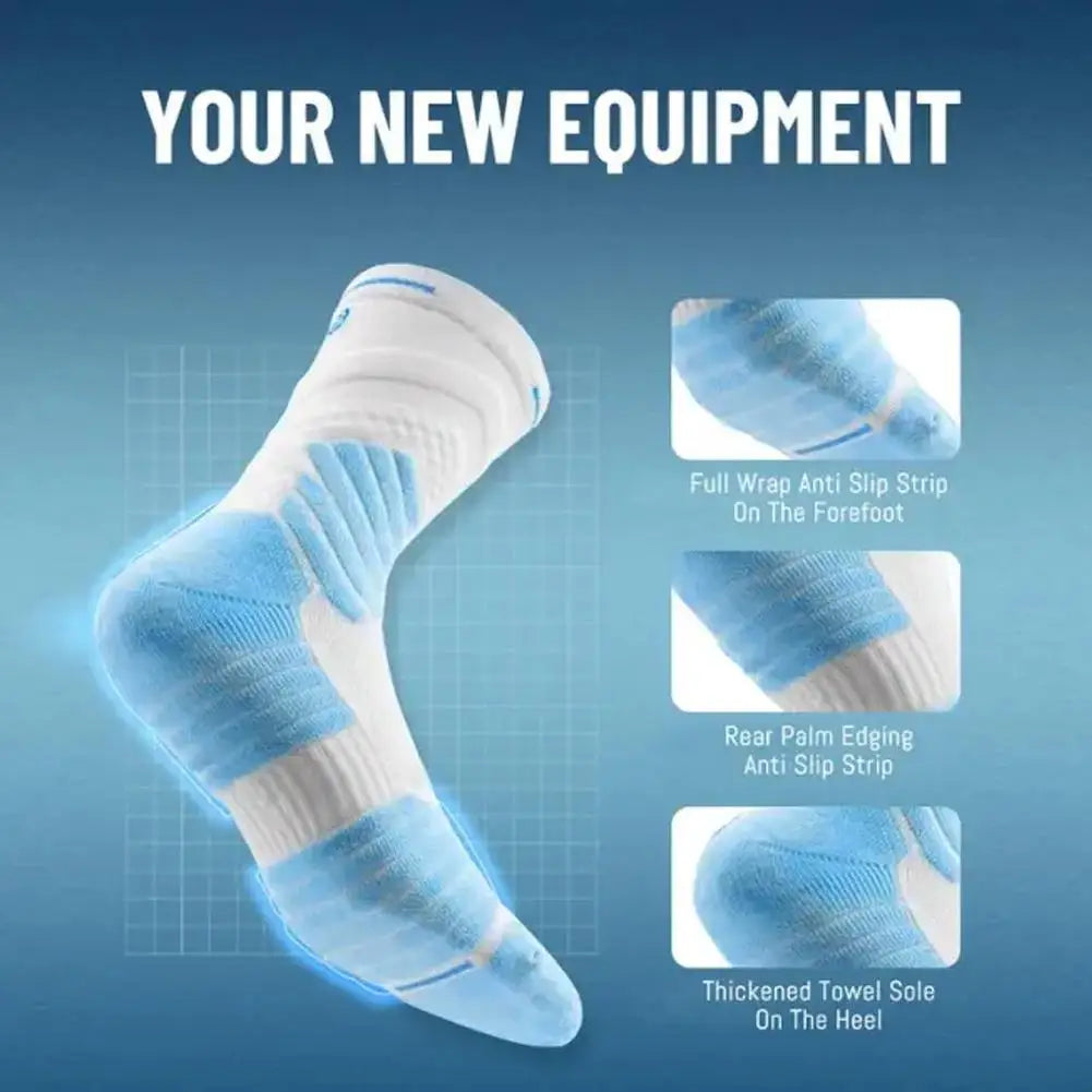 Bullfight 2.0 Men's High-top Sports Towel Basketball Socks Bottom Practical Professional Long-tube Mid-tube Elite Thick Running