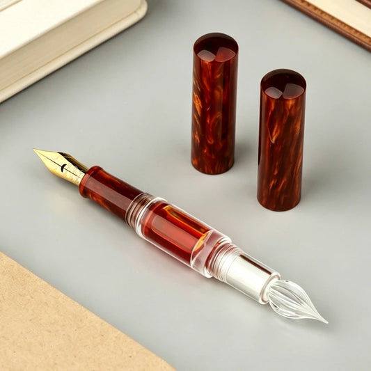 MOONMAN MN15 Beginner Copperplate Calligraphy Pen Variable Line Soft Elastic Iridium Tip Transparent Acrylic Ink Pen Gift Set