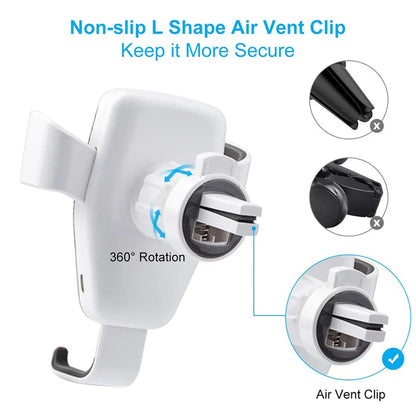 Car Wireless Charger Air Vent Mount Phone Holder Stand For iPhone 17 16 15 14 13 12 Samsung Xiaomi Induction Fast Car Charging