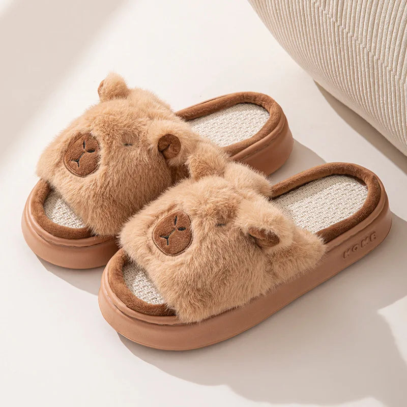 Hemp Cartoon Women's Slippers Home Flats Casual Spring Summer Luxury Designer Woman Shoes Fashion Indoor Platform Slides Soft