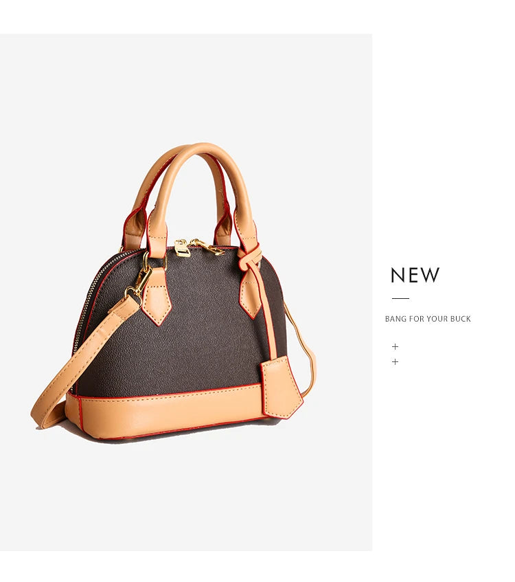 Trend Luxury Designer Ladies Handbag Women's Vintage PU Leather Shell Bag Casual Crossbody Bags for Women Shoulder Bag for Phone