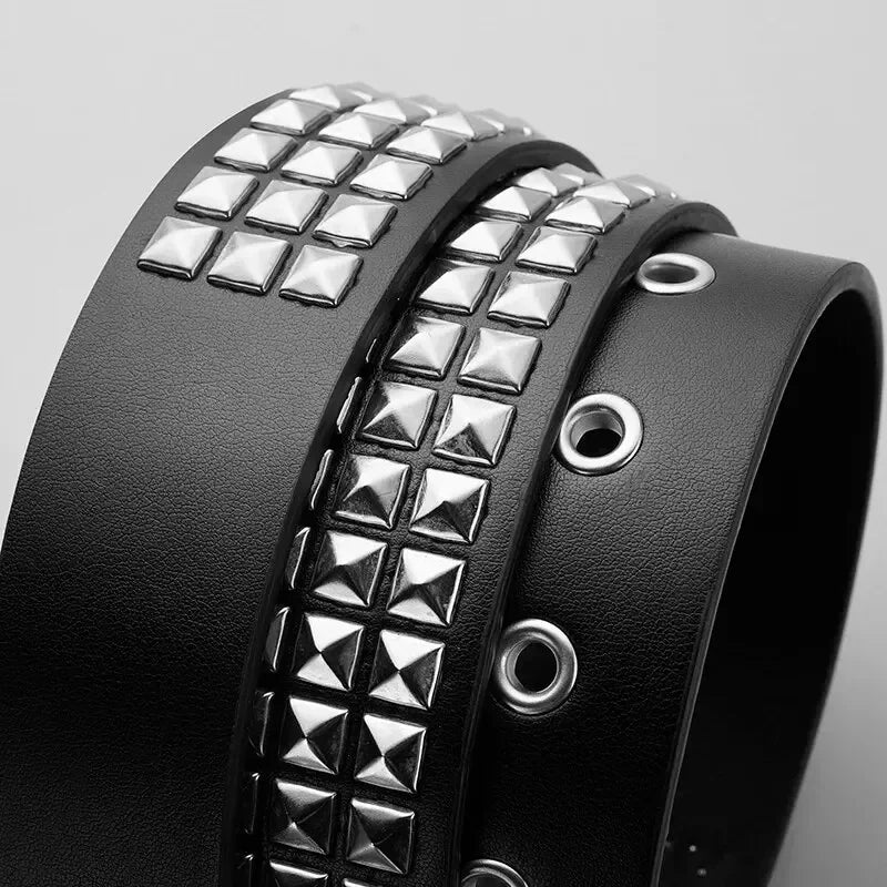 Trend Rivet Belt Heavy Metal Belt Men Women Punk Nightclub Rock Style Belt Jeans Belt Y2K Belt Fashion Decoration Women' Belt