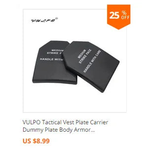 VULPO Tactical Vest EVA Side Plates Pad Dummy Plate 6x6“ Airsoft Strike Face Body Armor Protect Side Plate Hunting Vest Plate Ca