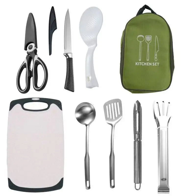 Outdoor Camping BBQ Cooking Gear Backpack Set - All-in-One Portable Kitchen with Great Looks And Practical Design