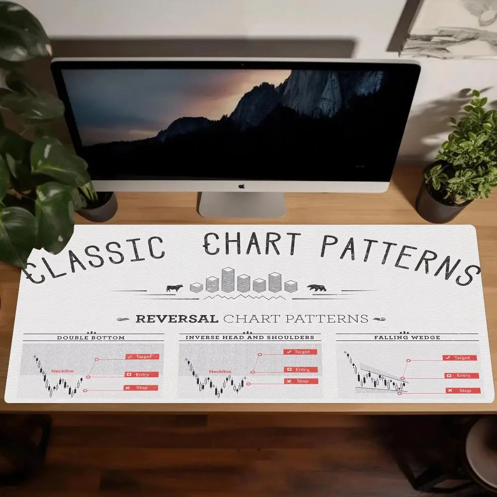 Hot Chart Pattern Mouse Pad for Stock Market Forex Bitcoin Trader Desk Pad Investor Gift Candlestick Pattern Art Keyboard Mat