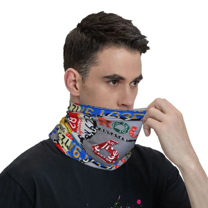 Custom Travel Motorcycle Ride Route 66 Bandana Winter Neck Warmer Windproof Wrap Face Scarf for Hiking Highways Gaiter Headband
