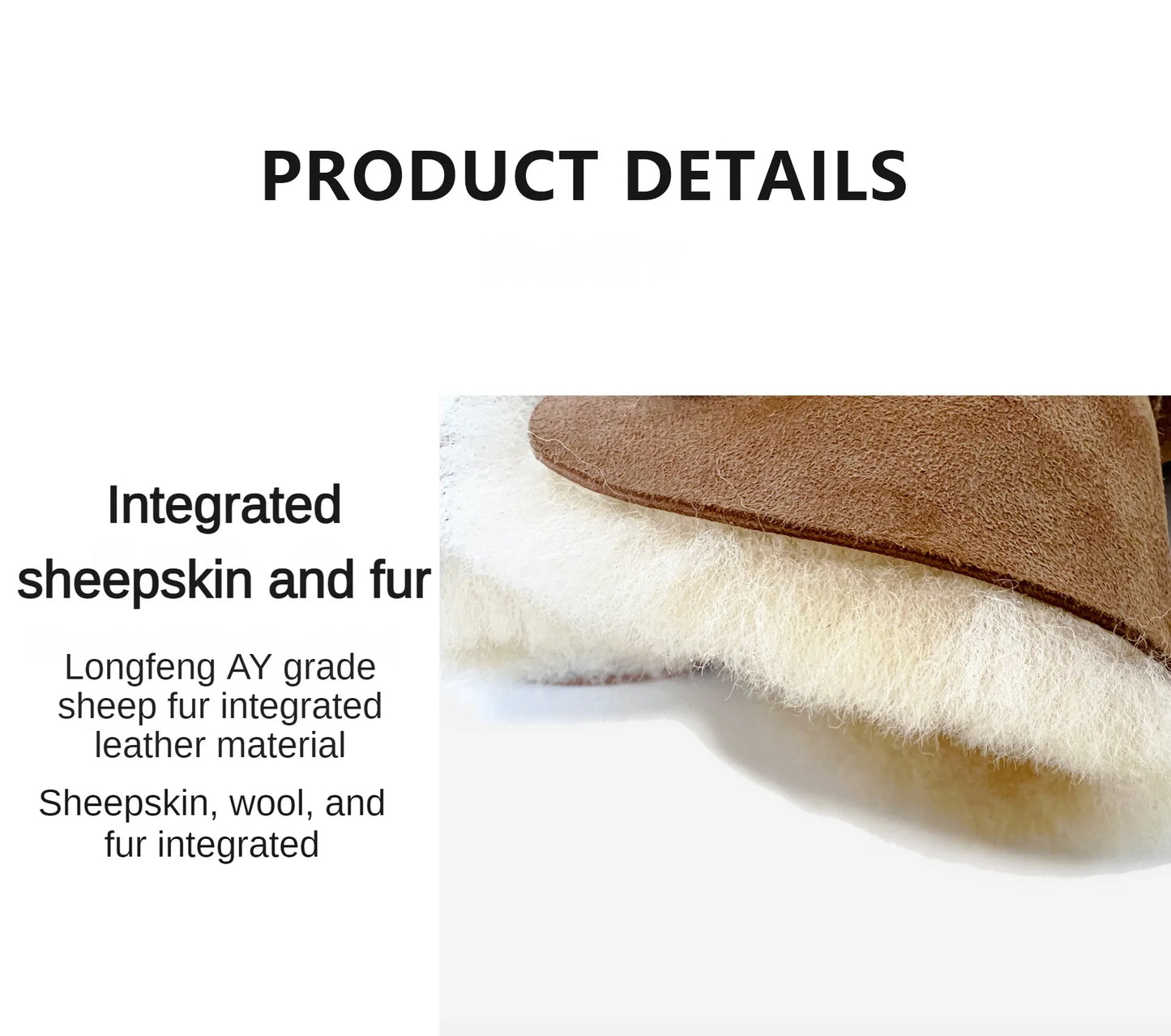 Men's and women's sheepskin and wool integrated snow boots, real leather and fur, winter thick and warm boots for women