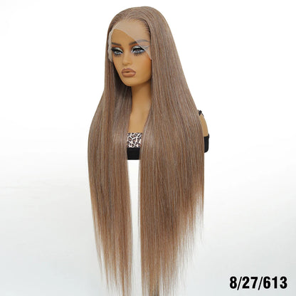 Highlight 13x6 Synthetic Lace Frontal Wigs For Women 40 Inch Long Silky Straight Lace Front Wigs High Quality American Afro Wigs