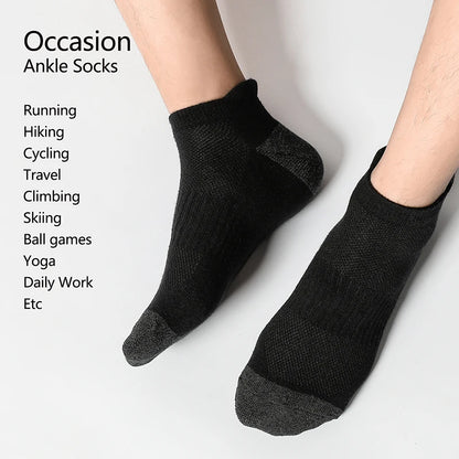 AOTOLK 6/12 Pairs Cotton Man and Women Socks Sports Solid Color Male's Short Sock Cycling Breathable Ankle Summer Running Socks
