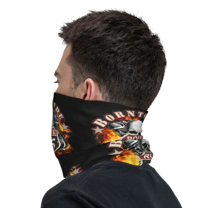 Custom Travel Motorcycle Ride Route 66 Bandana Winter Neck Warmer Windproof Wrap Face Scarf for Hiking Highways Gaiter Headband