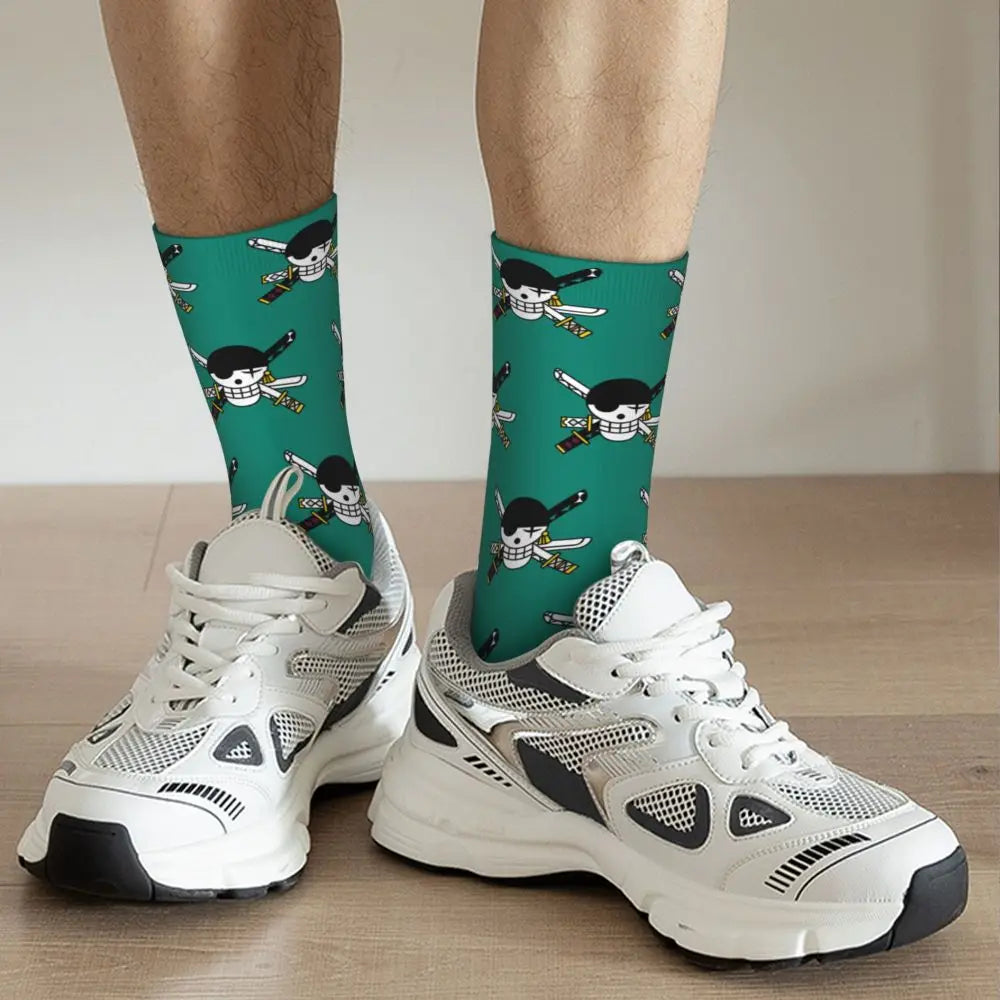 Fashion Men's Socks Harajuku Tony Tony Choppers Sock Luffys Zoros Trafalgar Law Anime Women's Socks Spring Summer Autumn Winter