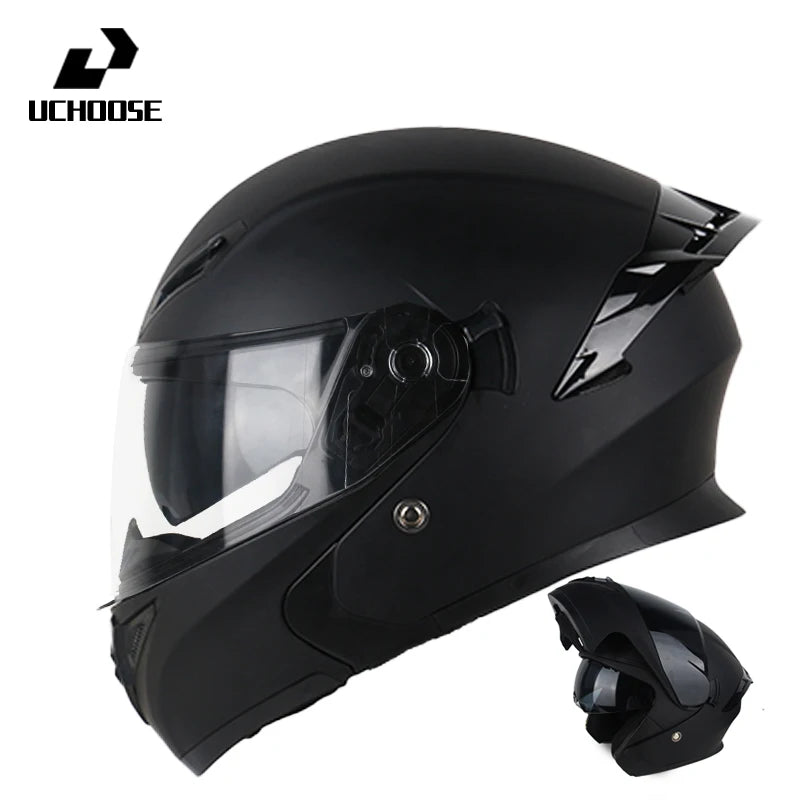 Uchoose DOT Modular helmet Full Face Helmets Crash Motorbike Protective Gear unisex Flip Up Helmet Motorcycle Double Sun Visor
