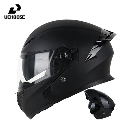 Uchoose DOT Modular helmet Full Face Helmets Crash Motorbike Protective Gear unisex Flip Up Helmet Motorcycle Double Sun Visor