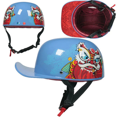 Baseball Cap Motorcycle Helmet Street Touring Half Helmet For Bike Cruiser Chopper Moped Scooter DOT Approved Moto Helmet