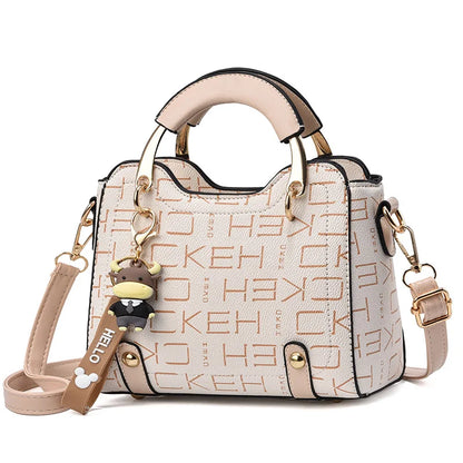 New with Printed Letters Women Square Handbag Messenger Bags with Pendant Office Ladies Bags Female Crossbody Shoulder Bags