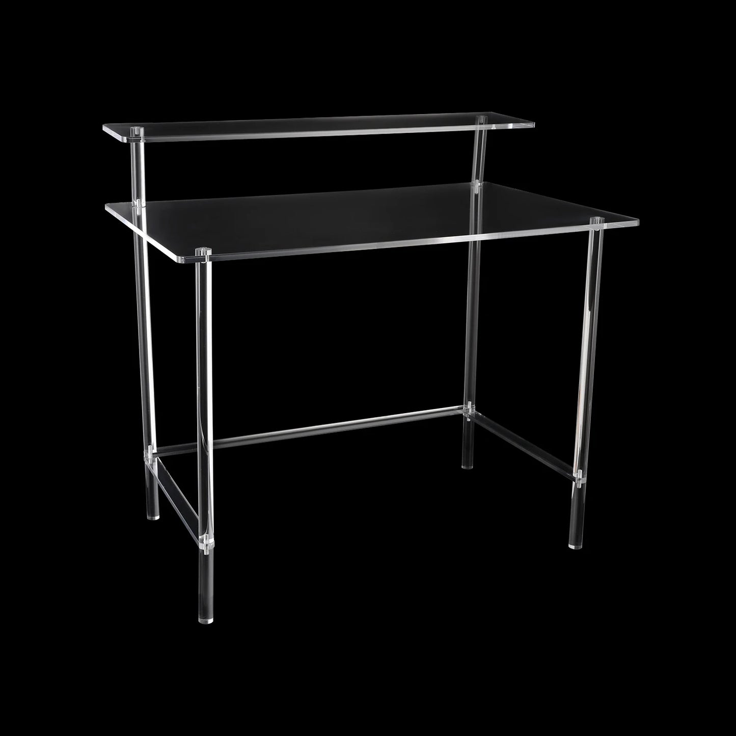 Acrylic Desk 2-Tier Computer Desk Home Office Clear Desk 31.5*19.69*34.65in Writing Table Vanity Desk Study Desk