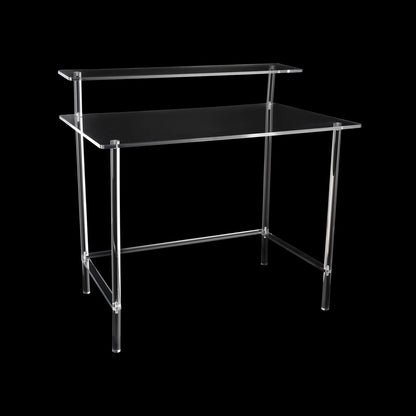 Acrylic Desk 2-Tier Computer Desk Home Office Clear Desk 31.5*19.69*34.65in Writing Table Vanity Desk Study Desk