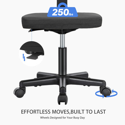 MCQ Armless Office Chairs with Swivel Rolling Wheels Ergonomic Mesh Mid Back Adjustable Height Computer Work Vanity Desk Chairs