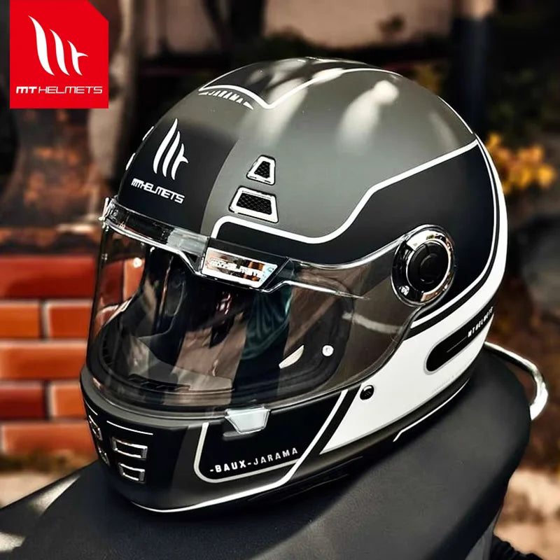 MT Jarama Retro Motorcycle Helmet DOT ECE Certification Full Face Racing Off Road Helmet Cascos Para Motos Capacete Casco Moto