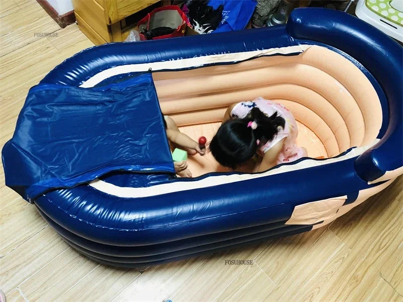 Large Capacity Inflatable Bathtub Portable Home Folding Spa Steam Sauna Bathing Bucket Hotel Space Capsule