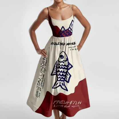 Elegant Women's Long Dresses 2025 Summer Print Vacation Suspender Sexy Dress Vestidos Mujer Verano  Платье Летнее Ropa Y2k Mujer