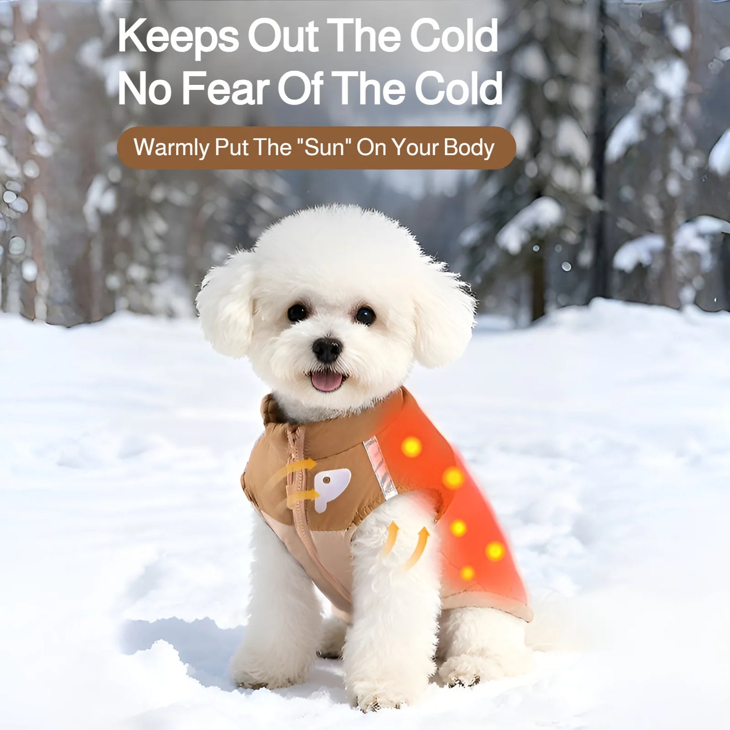 Winter warm pet clothes, trendy autumn and winter dog clothes, thickened dog cotton coat, cute