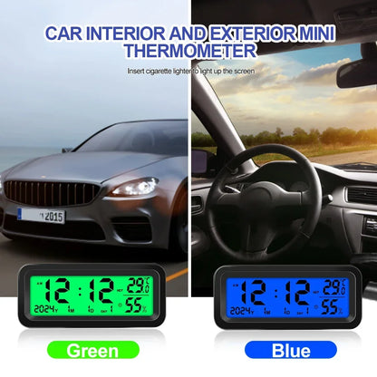 Solar Motorcycle Digital Clock with Date Week Temperature LCD Backlit Display Waterproof Thermometer with Motorcycle Stand