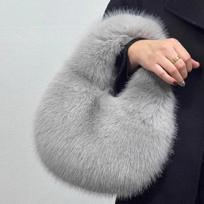 Winter Shoulder Bags Casual Furry for Women Solid Color Soft Plush Ladies Clutch Purse Handbags Lightweight Female Hobos Bag