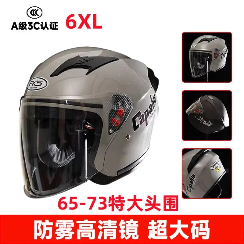 5XL 6XL 7XL Big Size Unisex Motorcycle Helmet Big Head Circumference 60-76cm Riding Safety Helmet All Seasons Casco