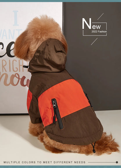 Fashion Winter Dog Jacket Waterproof Pet Raincoat Thick Fleece Warm Large Dogs Clothes Windproof Coat French Bulldog Chihuahua