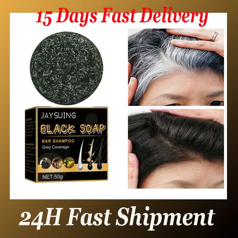 Magic White Hair to Black Shampoo Dye Soap Natural Color Soap Restore Gray Beard Cover Gray Hair Dye Hair Fixing Shampoo