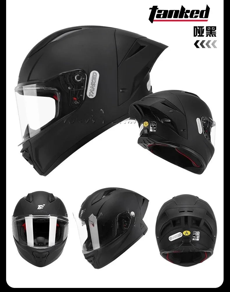 TANKED Motorcycle Helmet DOT ECE2206 Helmets Street Racing Capacete Pink Visor Double D Buckle Women Casco Moto S M  LCascos
